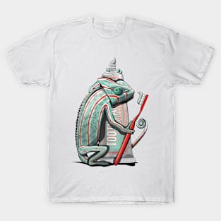 Chameleon Brushing their Teeth T-Shirt